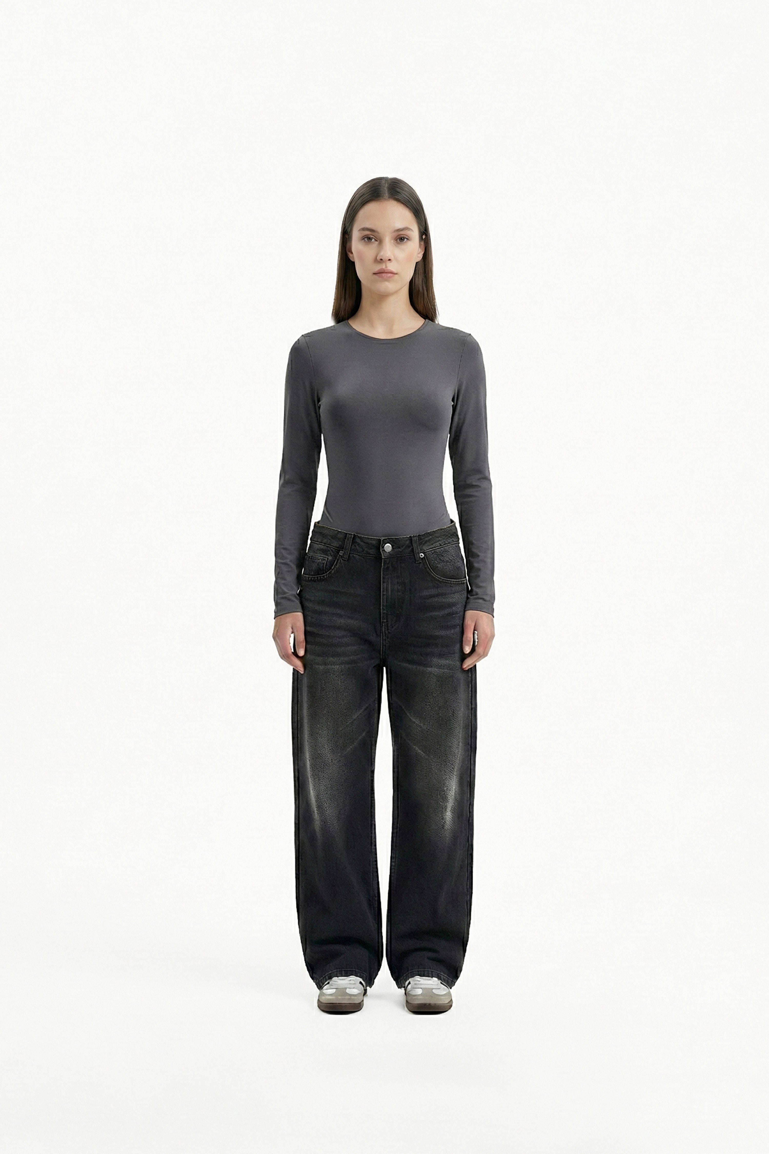 BASIC TOP LONG SLEEVE DARK GRAY