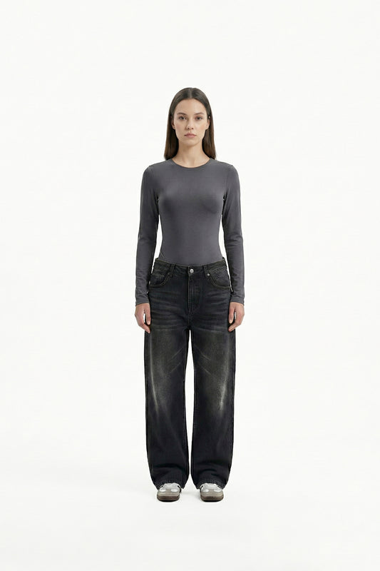 BASIC TOP LONG SLEEVE DARK GRAY