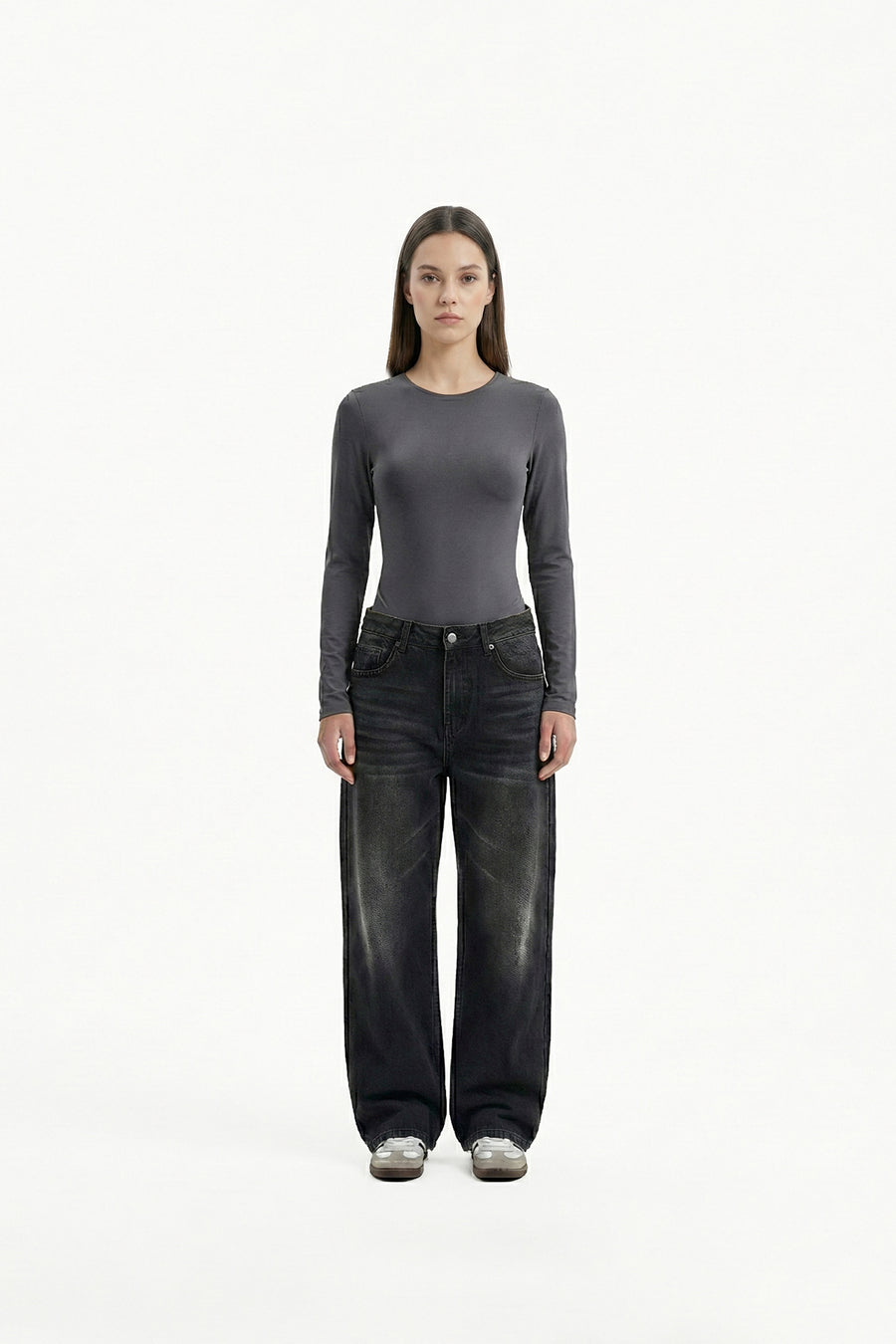 BASIC TOP LONG SLEEVE DARK GRAY