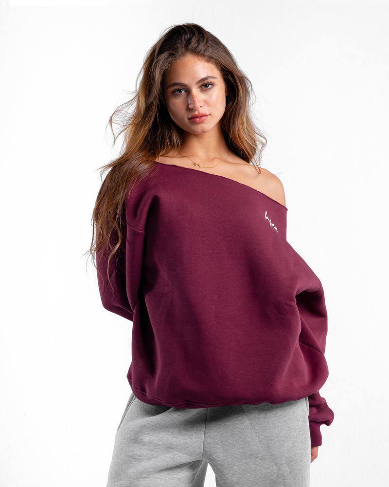 KOJAA OFF SHOULDER BURGUNDY