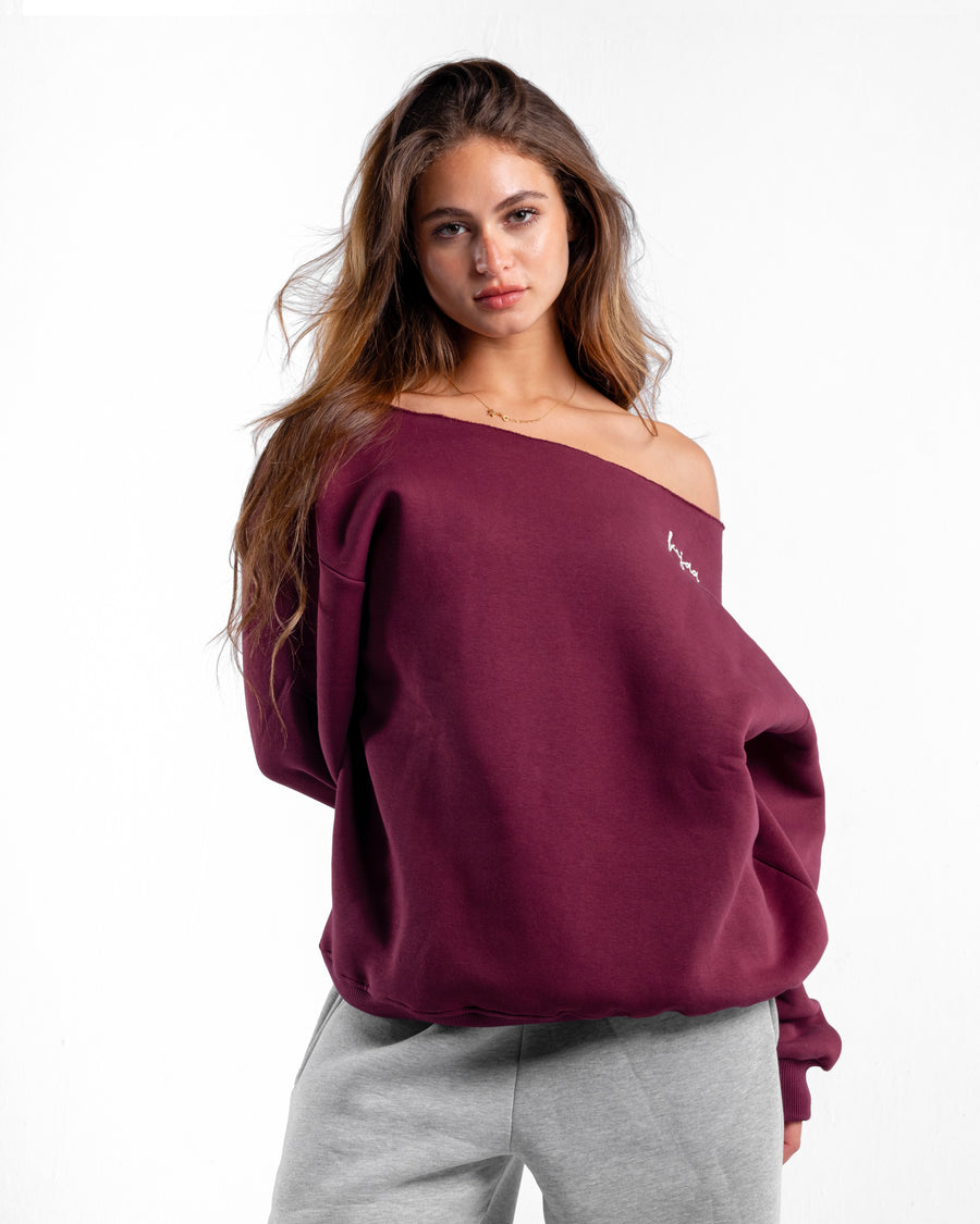 KOJAA OFF SHOULDER BURGUNDY
