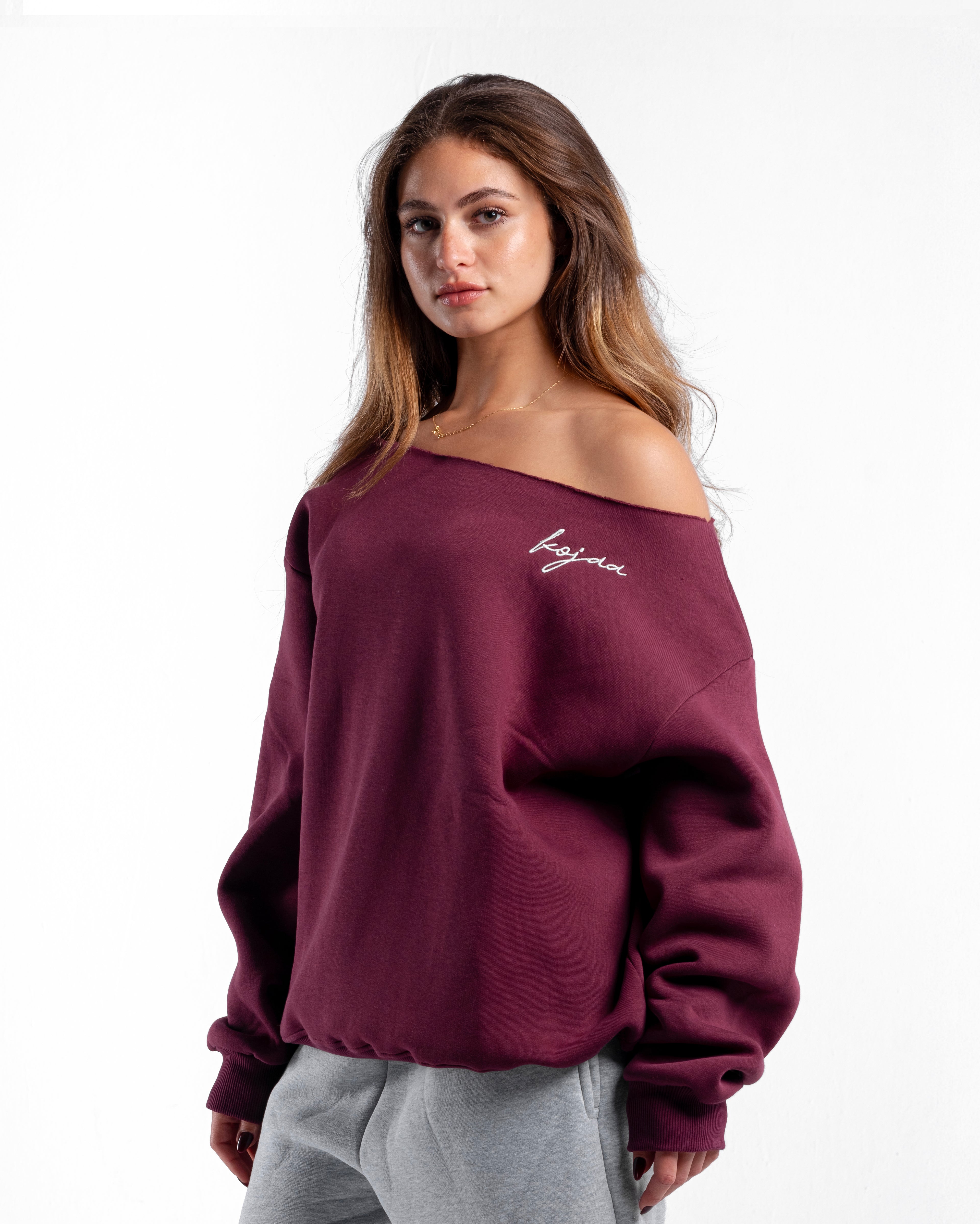 KOJAA OFF SHOULDER BURGUNDY