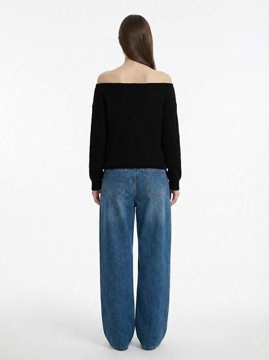 KINTWEAR OFF SHOULDER BLACK