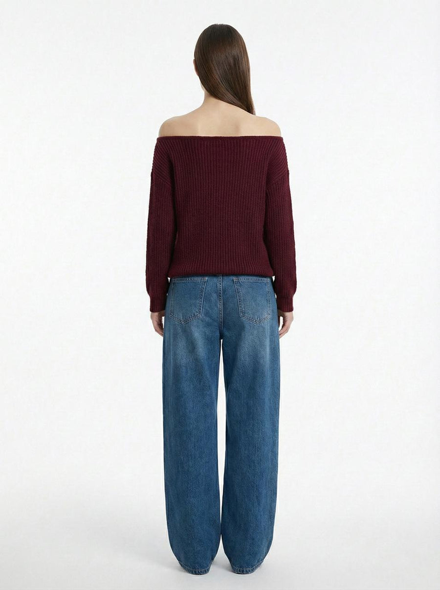 KOJAA KINTWEAR OFF SHOULDER BURGANDY