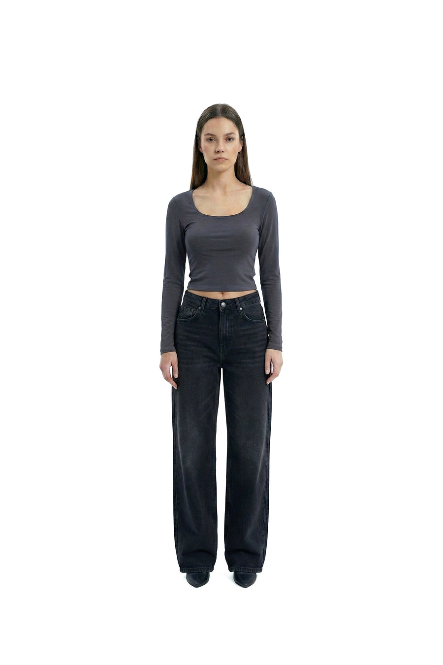 SQUARE TOP LONG SLEEVE DARK GRAY