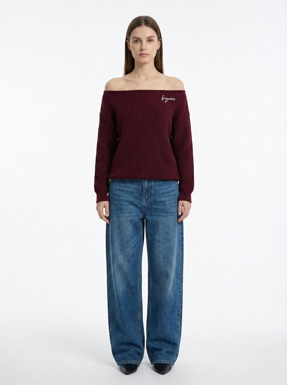 KOJAA KINTWEAR OFF SHOULDER BURGANDY