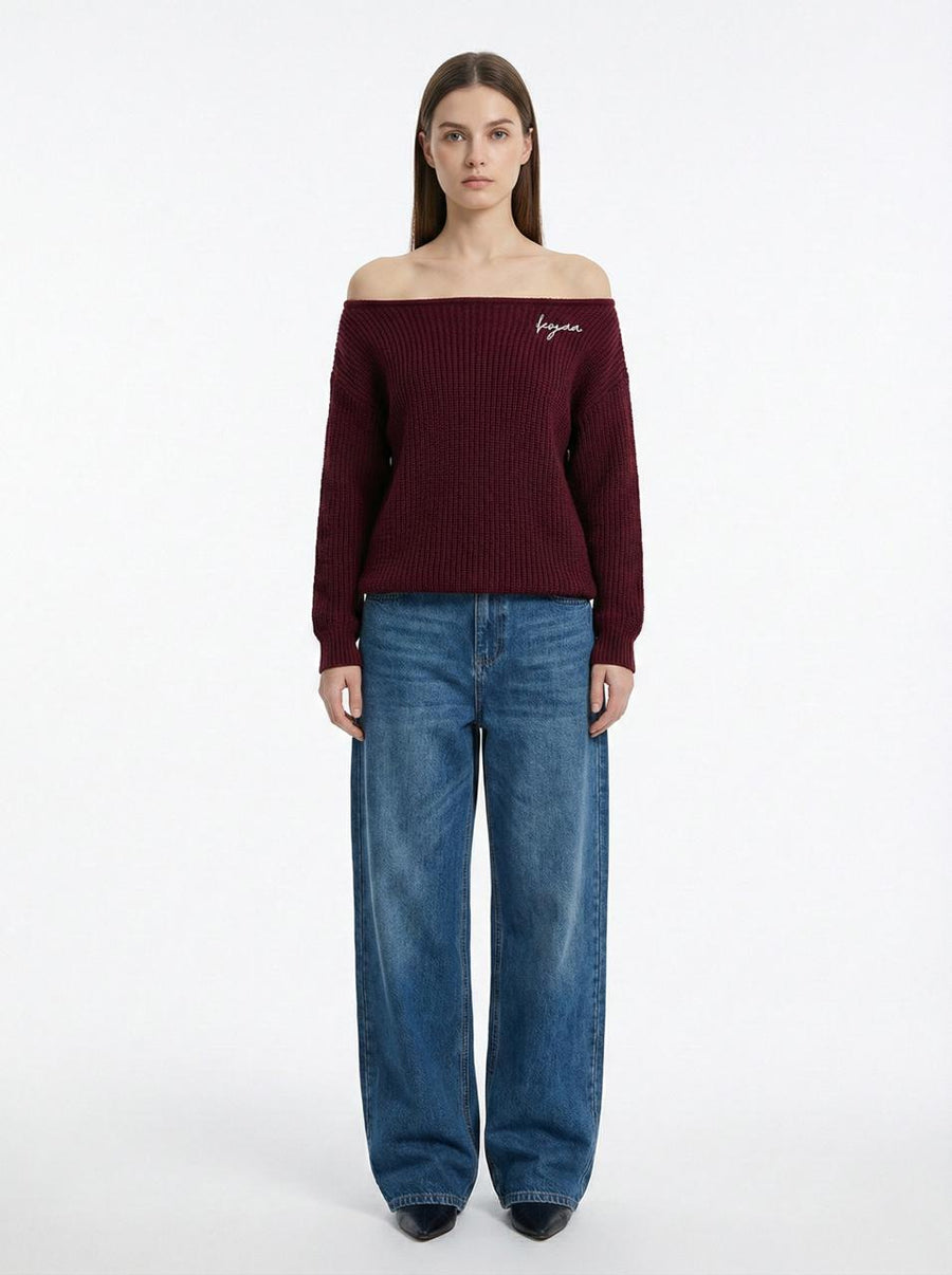 KOJAA KINTWEAR OFF SHOULDER BURGANDY