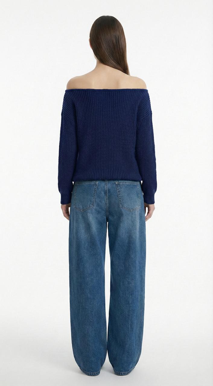 KINT WEAR OFF SHOULDER NAVY BLUE