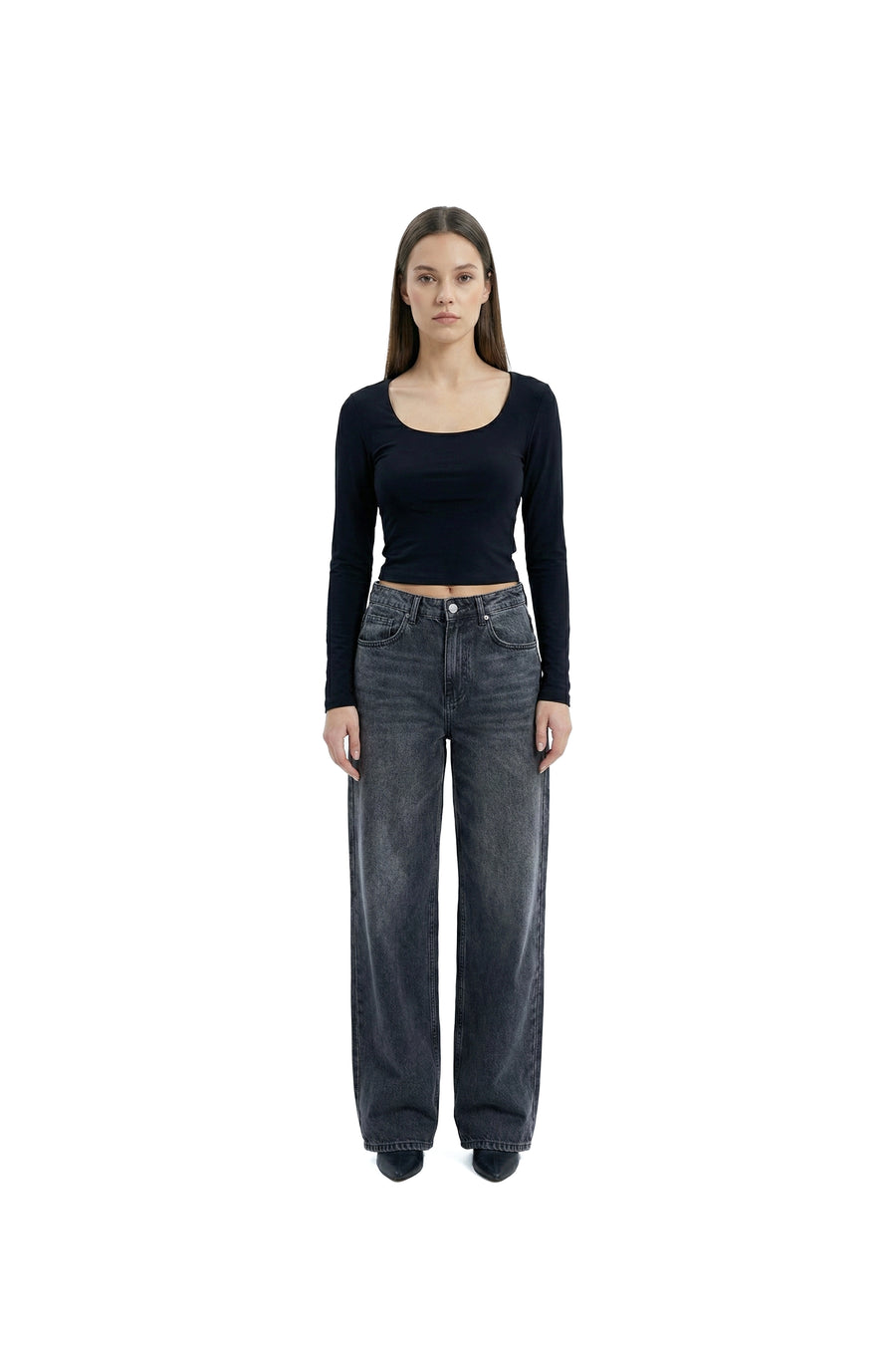 SQUARE TOP LONG SLEEVE BLACK