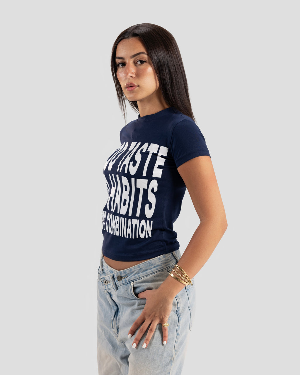 GOOD TASTE BABY TEE NAVY