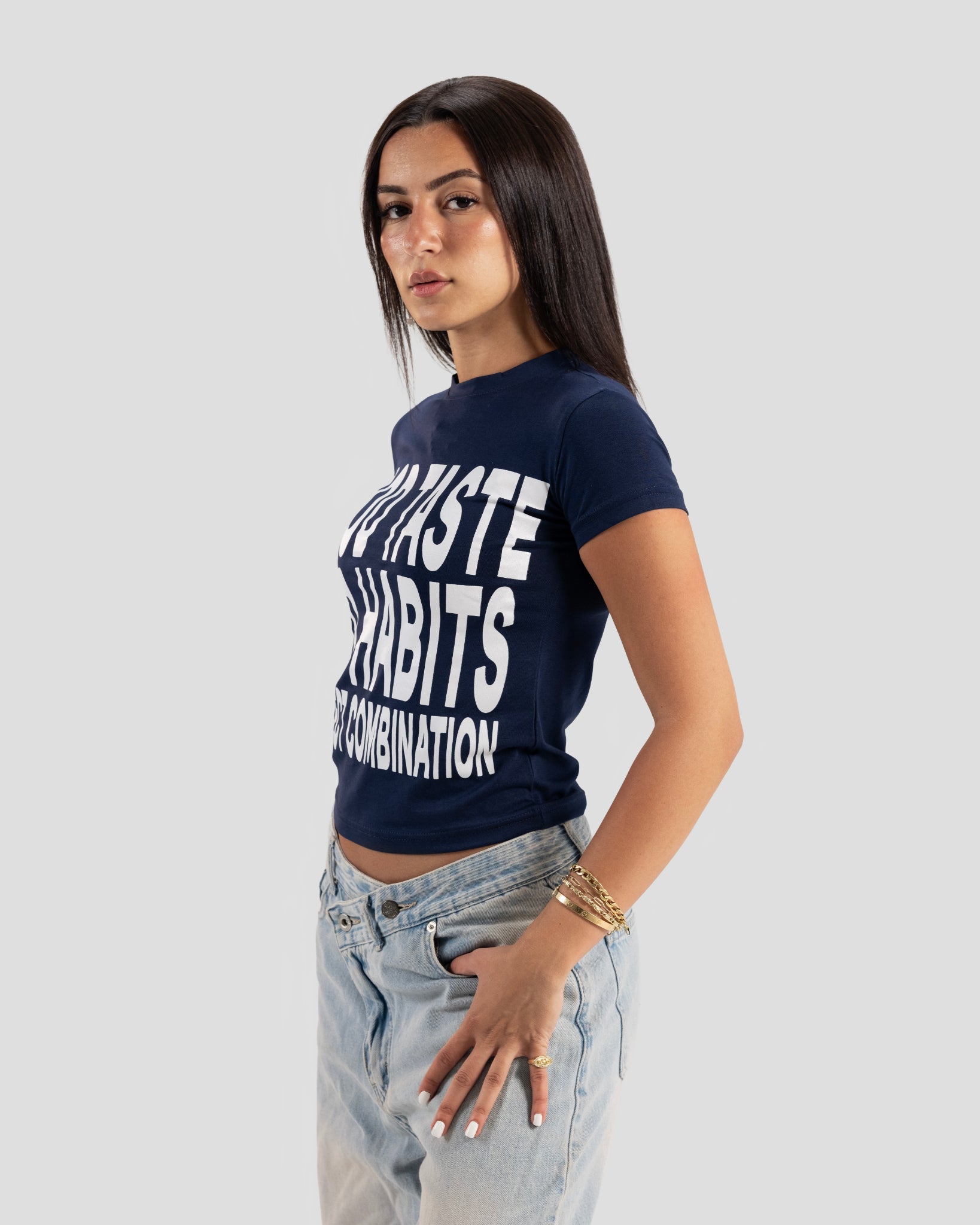 GOOD TASTE BABY TEE NAVY