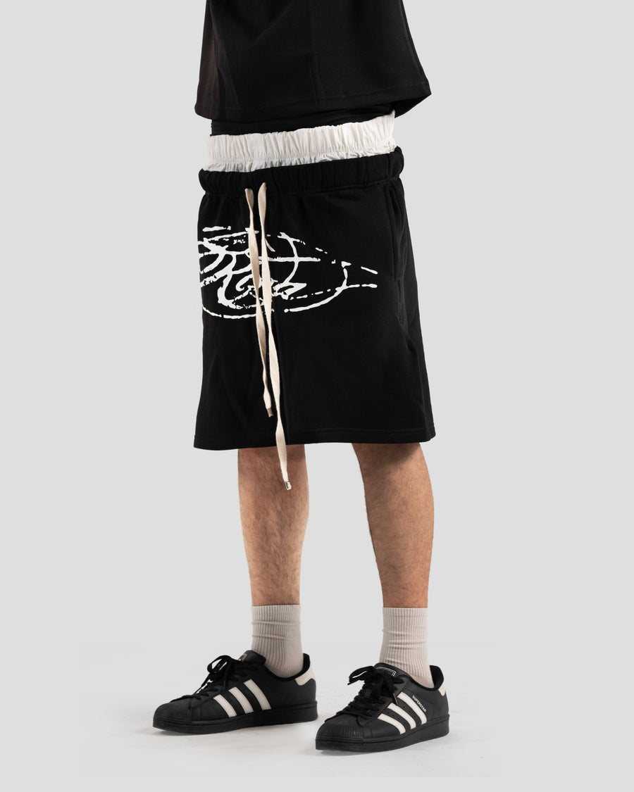 KOJAA S2 SHORT DOUBLE WAIST BLACK