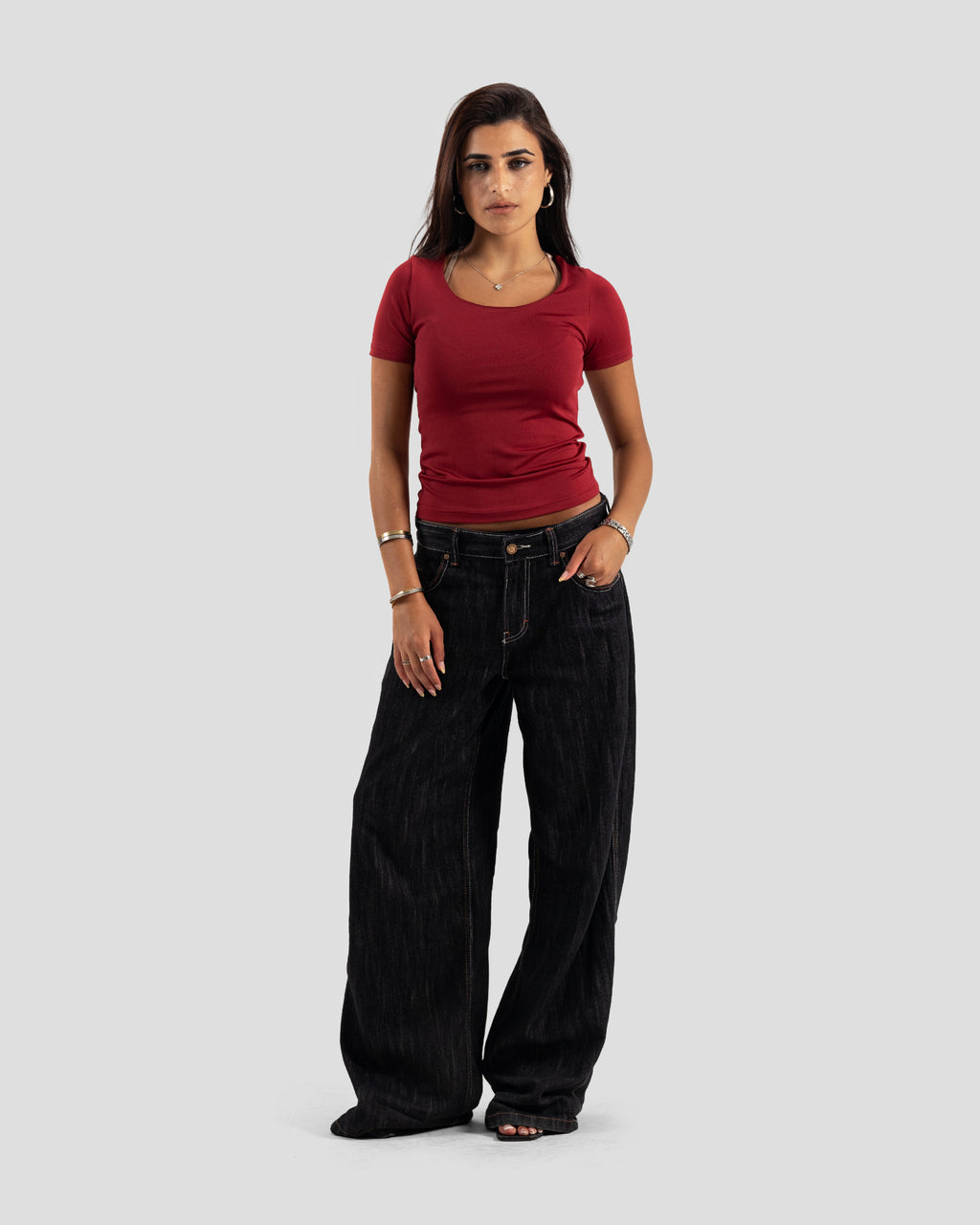 TOP KOJAA SQUARE BASIC BURGANDY