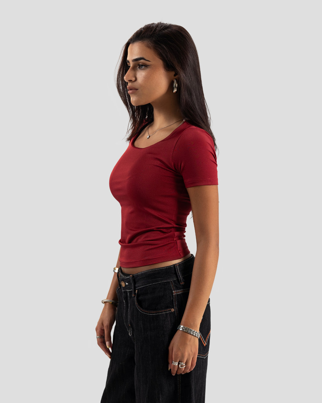 TOP KOJAA SQUARE BASIC BURGANDY