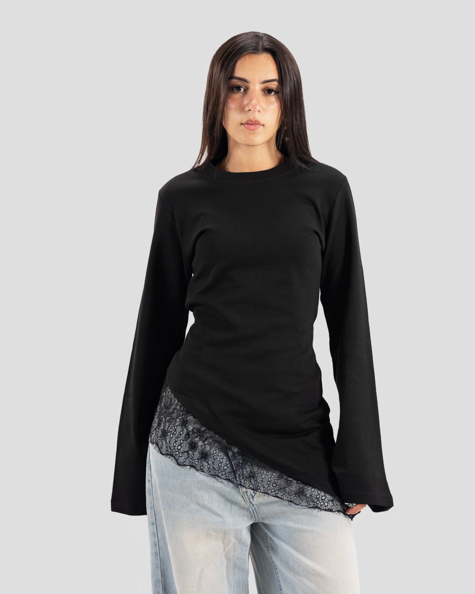 KOJAA TEE LACE HIJAB BLACK