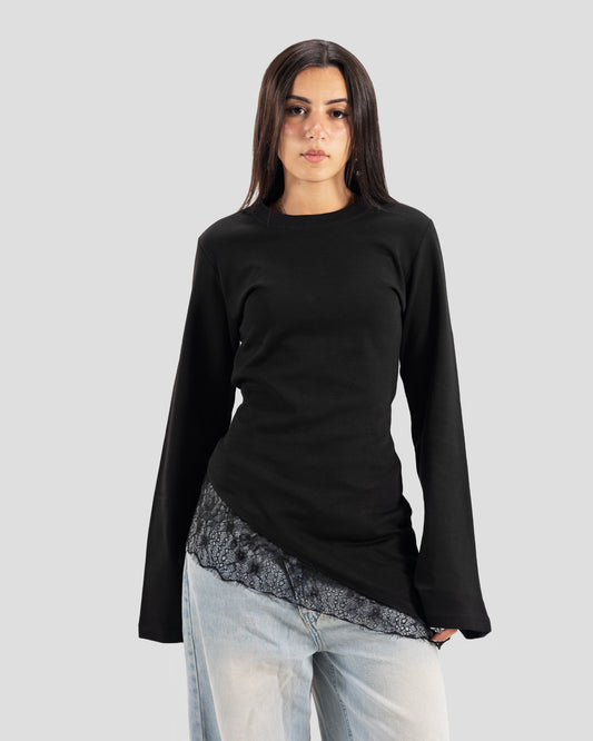 KOJAA TEE LACE HIJAB BLACK
