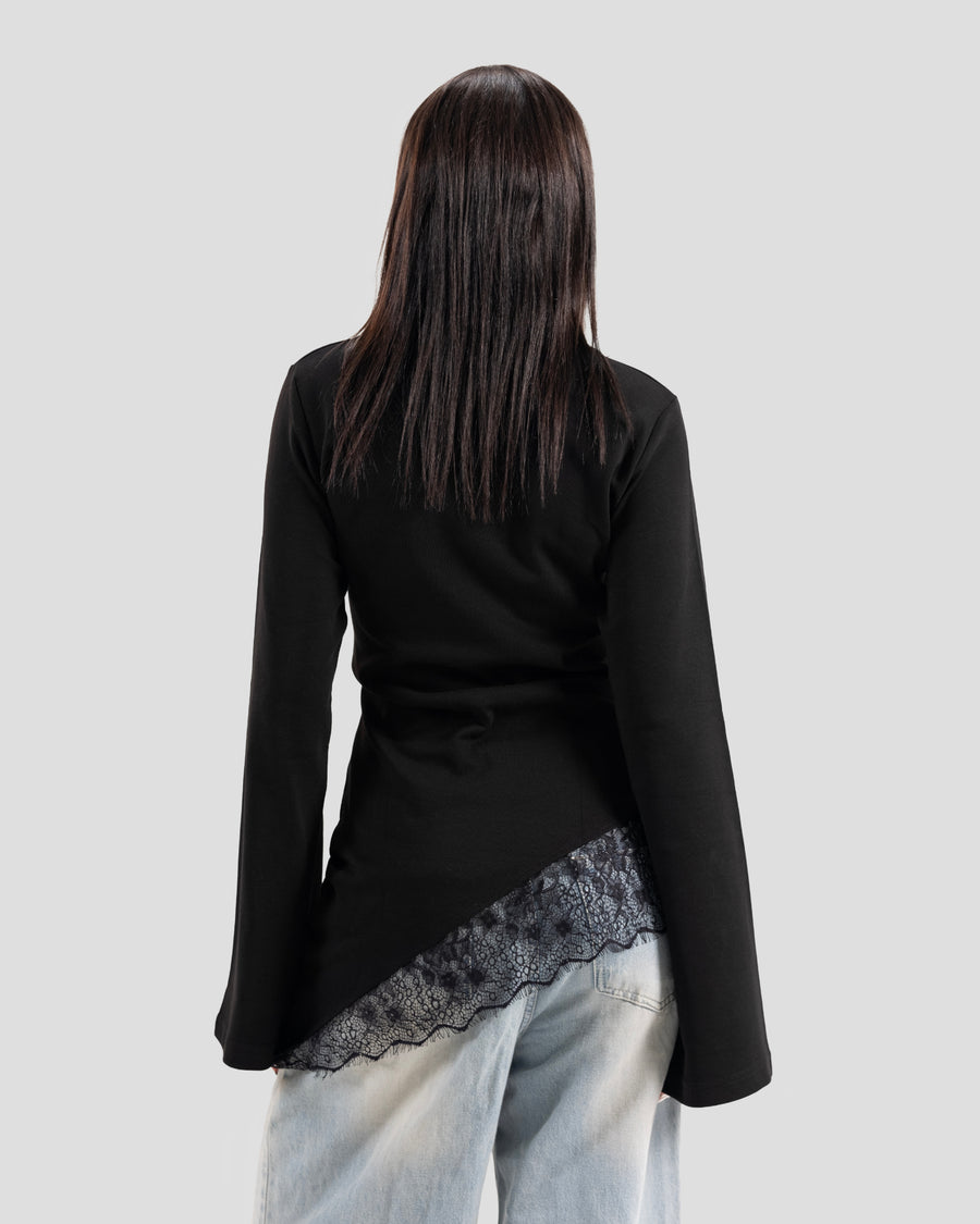 KOJAA TEE LACE HIJAB BLACK