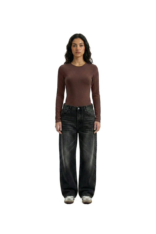 BASIC TOP LONG SLEEVE BROWN