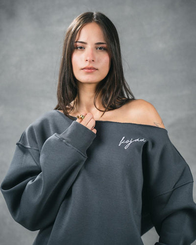KOJAA OFF SHOULDER DARK GRAY