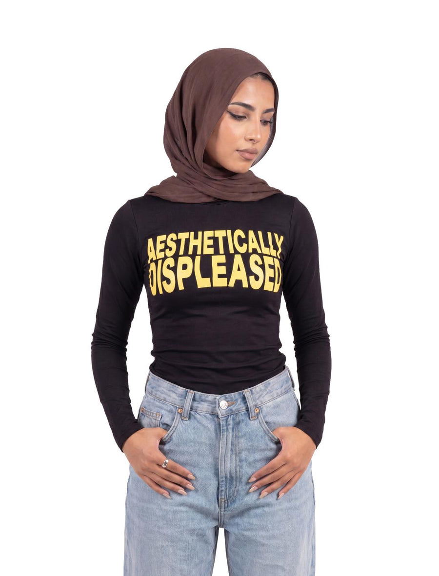 DISPLEASED HIJAB BLACK LONG SLEEVE