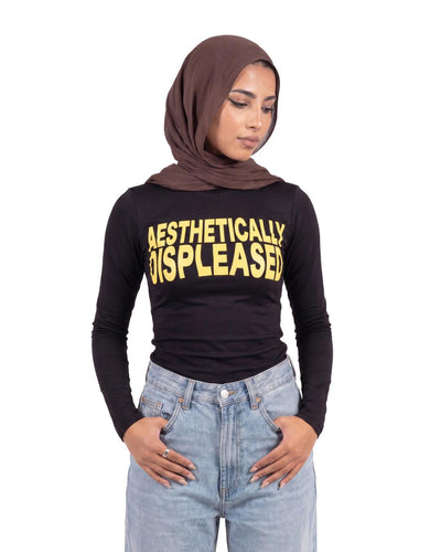 DISPLEASED HIJAB BLACK LONG SLEEVE