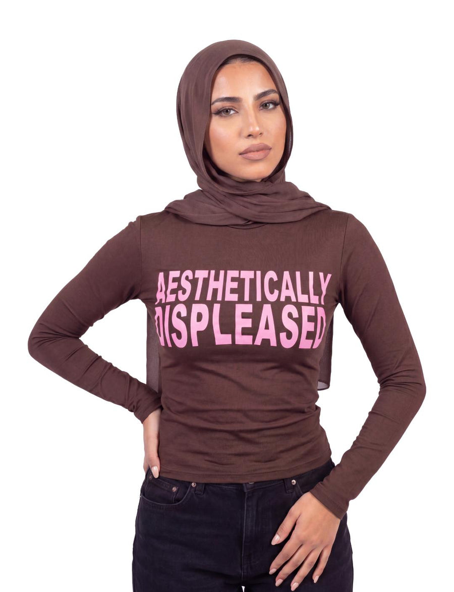 DISPLEASED HIJAB BROWN LONG SLEEVE