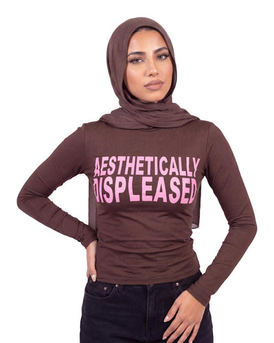DISPLEASED HIJAB BROWN LONG SLEEVE