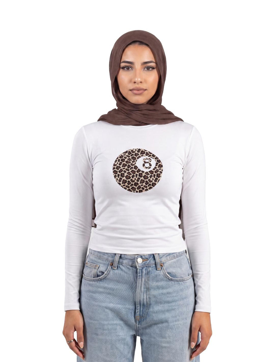 TIGER HIJAB WHITE LONG SLEEVE
