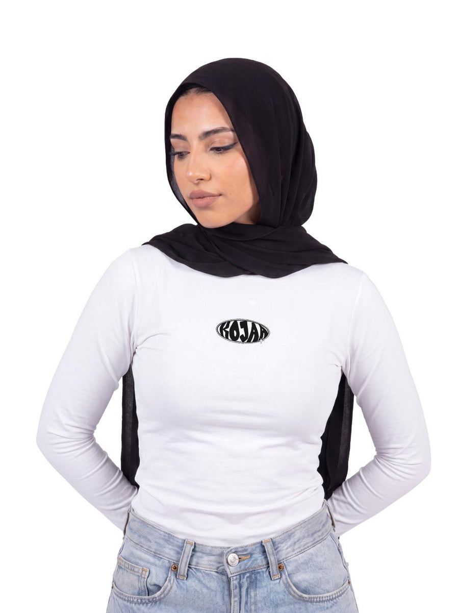 KOJAA TOP HIJAB WHITE  LONG SLEEVE