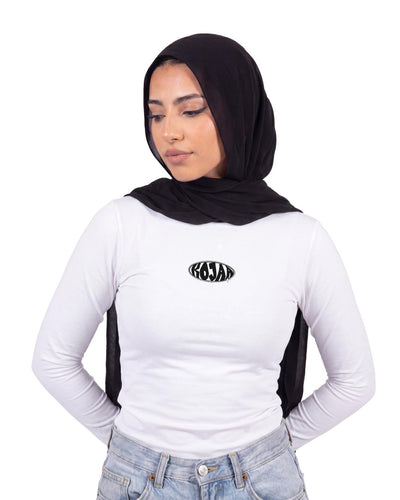 KOJAA TOP HIJAB WHITE  LONG SLEEVE