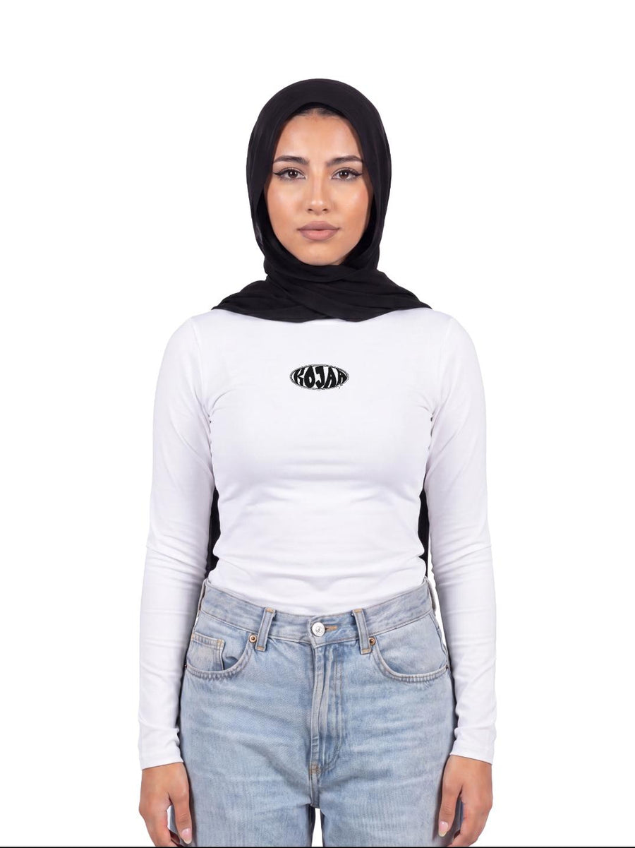 KOJAA TOP HIJAB WHITE  LONG SLEEVE