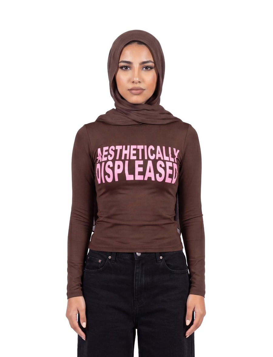 DISPLEASED HIJAB BROWN LONG SLEEVE