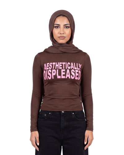 DISPLEASED HIJAB BROWN LONG SLEEVE