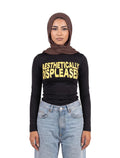 BABY TEE DISPLEASED HIJAB BLACK