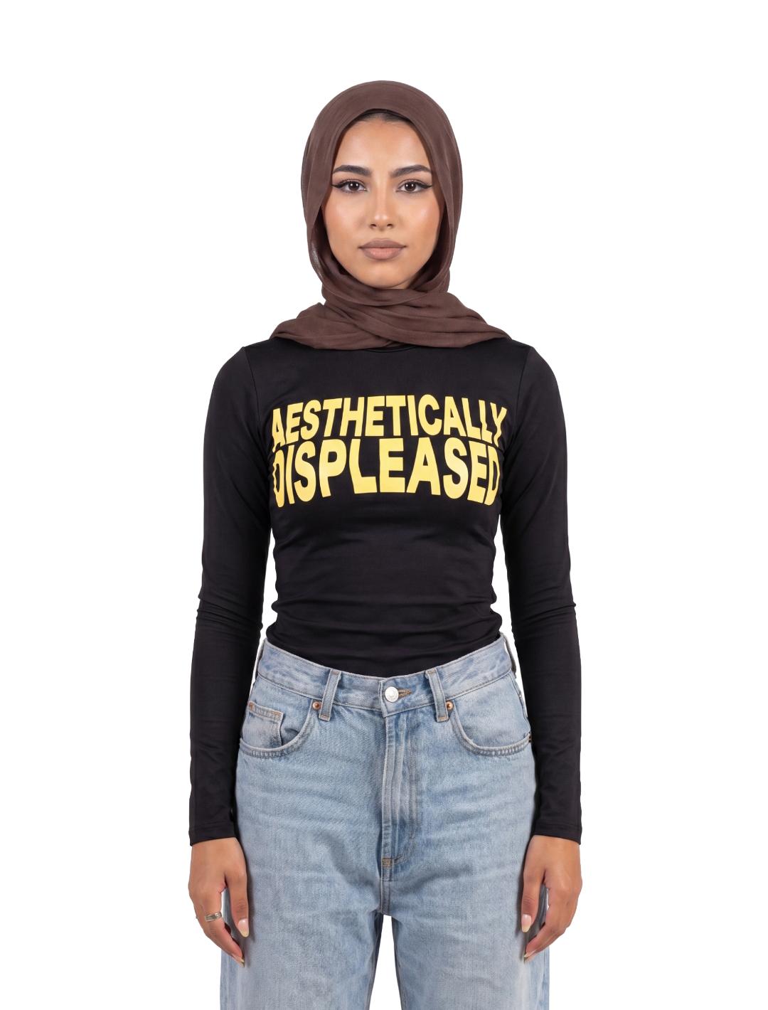 BABY TEE DISPLEASED HIJAB BLACK
