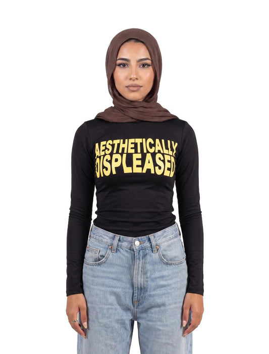 DISPLEASED HIJAB BLACK LONG SLEEVE