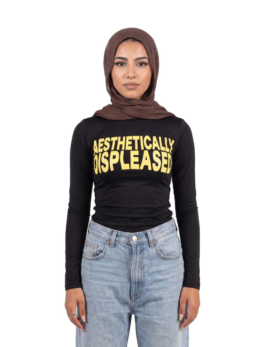 DISPLEASED HIJAB BLACK LONG SLEEVE