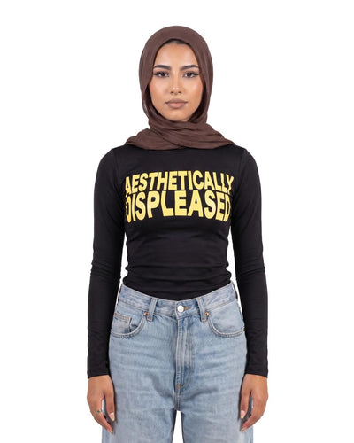 DISPLEASED HIJAB BLACK LONG SLEEVE
